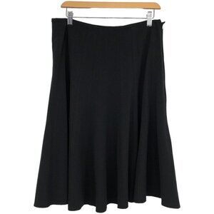 hanna & gracie Black Flared Knee Length Midi Skirt size 10